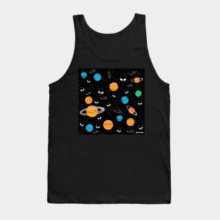 planets, aliens and space in wallpaper pattern art ecopop Tank Top